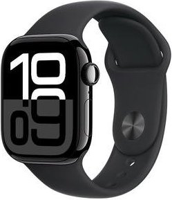 Imagem principal Apple Watch Series 10 GPS, Caixa Preta Brilhante de Alumínio de 42 mm, Pulseira Esportiva Preta, Tamanho M/G - MWWF3AM/A Apple