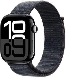 Imagem principal Apple Watch Series 10 GPS, Caixa Preta Brilhante de Alumínio de 46 mm, Pulseira Loop Esportiva Tinto - MWWR3AM/A Apple