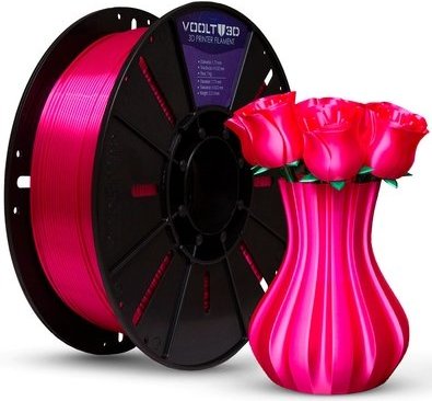 Imagem principal Filamento PLA Voolt3D V-Silk, Rosa Choque, 1.75mm, 1kg - PL-RS-CQ-SK-1 VOOLT
