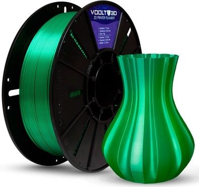 Imagem principal Filamento PLA Voolt3D V-Silk, Verde, 1.75mm, 1kg - PL-VD-SK-1 VOOLT