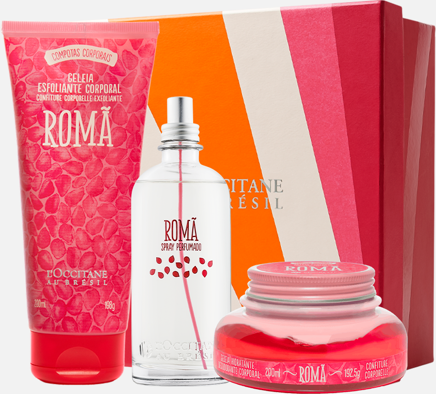 Imagem principal Presente Romã: Spray, Geleia Hidratante e Esfoliante L'Occitane au Bresil L'Occitane au Bresil