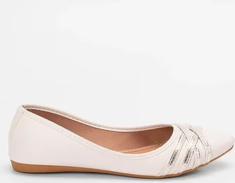 Imagem principal Sapatilha Penélope Detalhe Tiras Cruzadas Off White PENÉLOPE Off White