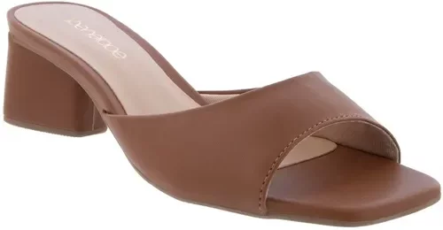 Imagem principal Tamanco Penélope Salto Geométrico Pespontos Caramelo PENÉLOPE Caramelo