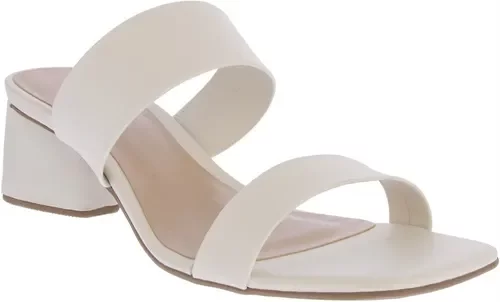 Imagem principal Tamanco Penélope Salto Geométrico Tira Dupla Off White PENÉLOPE Off White