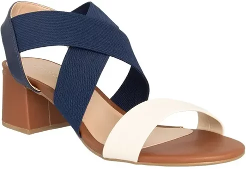 Imagem principal Sandália Penélope Salto Grosso Tiras Cruzadas Elástico Color Marinho PENÉLOPE Marinho