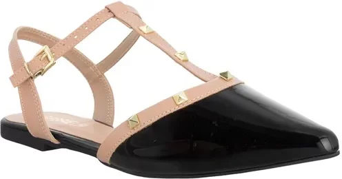Imagem principal Slingback Gabriela Detalhe Recorte Tachas Nude & Preto GABRIELA Preto