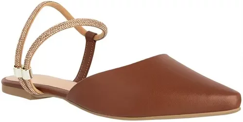 Imagem principal Sapatilha Slingback Gabriela Tira Strass Marrom Caramelo GABRIELA Caramelo