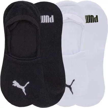 Kit Meia Invisível Puma 2 Pares 34-38 Branco e Preto