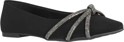 Imagem principal Sapatilha Gabriela Detalhe Strass Nó Nobuck Preto GABRIELA Preto