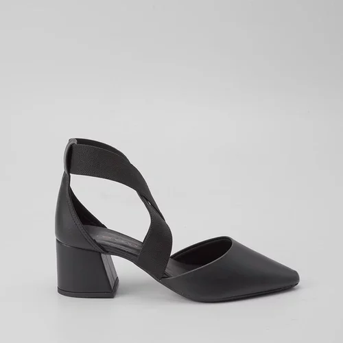 Imagem principal Scarpin Feminino Penélope Tiras Cruzadas Elástico Preto PENÉLOPE Preto