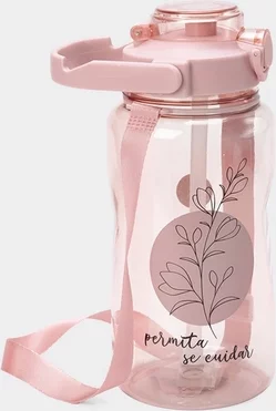 Garrafa Squeeze Stz Alça Flower Rosa