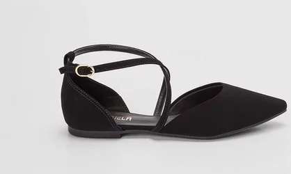 Imagem principal Sapatilha Feminina Gabriela Detalhe Fivela Nobuck Preto GABRIELA Preto