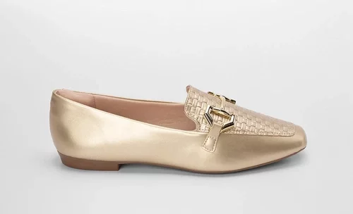 Mocassim Sua Cia Detalhe Bridão & Tressê Dourado