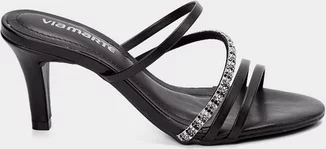 Imagem principal Tamanco Salto Fino Médio Via Marte Multitiras Strass Preto VIA MARTE Preto