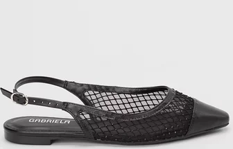 Imagem principal Sapatilha Slingback Feminina Gabriela Tela & Strass Preto GABRIELA Preto