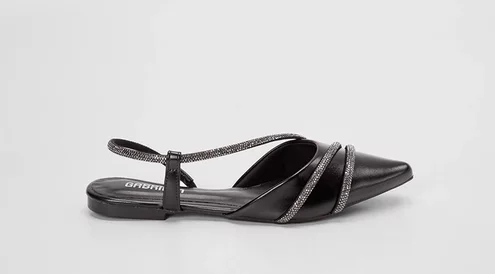 Imagem principal Sapatilha Feminina Gabriela Tiras Strass Preto GABRIELA Preto