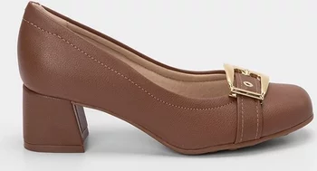Scarpin Feminino Modare Ultraconforto Salto Bloco Médio Enfeite Fivela