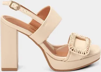 Sandália Feminina Vizzano Meia Pata Enfeite Fivela