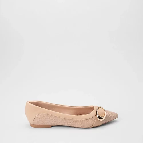 Imagem principal Sapatilha Feminina Gabriela Textura Croco Enfeite Fivela Bege GABRIELA Bege