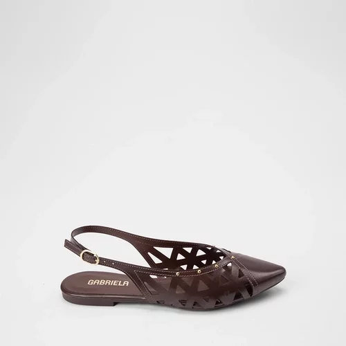 Imagem principal Sapatilha Slingback Gabriela Recortes Vazados Marrom GABRIELA Marrom