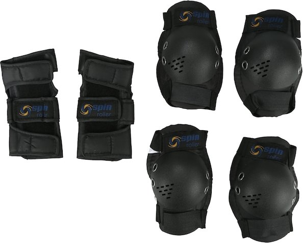 Kit de Proteção Infantil Spin Roller: 1 Par de Joelheiras + Cotoveleiras + Munhequeiras