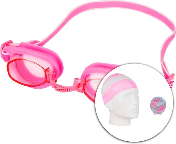 Kit de Natação Speedo Swim com Óculos + Touca + Protetor de Ouvido - Adulto
