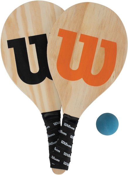 Kit de Frescobol Wilson Logo - 1 Par de Raquetes + 1 Bolinha com Capa