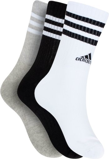 Kit de Meia adidas Adulto Cano Alto 3 Listras - 3 Pares