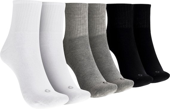 Kit de Meias Cano Médio Oxer com 3 Pares Atoalhada Tamanho 34 a 38 Adulto