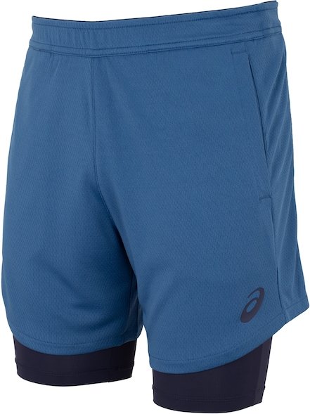 Imagem principal Bermuda Masculina ASICS Malha 2 em 1 Elástico Logo PRETO/CINZA ESC ASICS PRETO/CINZA ESC