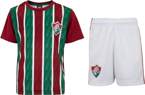 Kit de Uniforme do Fluminense Infantil Braziline Mini Craque Camiseta + Calção