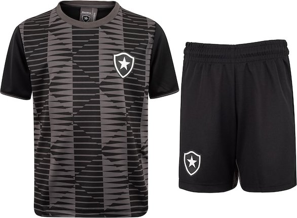 Kit de Uniforme do Botafogo Infantil Braziline Mini Craque Camiseta + Calção