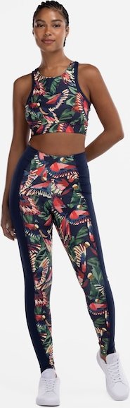 Imagem principal Calça Legging Feminina Farm Recorte Voo ássaros Cós Médio Média Compressão AZUL ESC/ROSA FARM AZUL ESC/ROSA