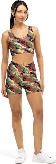 Bermuda Farm Transpasse Panteras Cós Médio Média Compressão Feminina