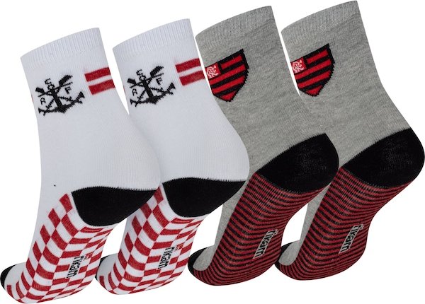 Kit de Meias do Flamengo Rikam Soquete Tamanho 29 ao 33
