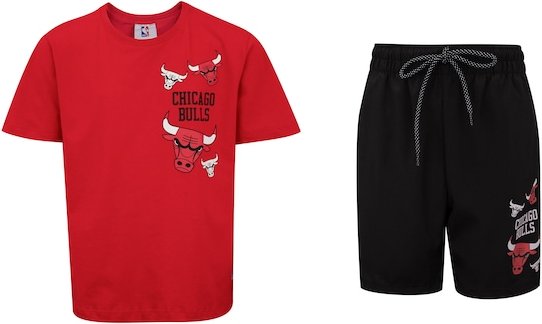 Conjunto do Chicago Bulls NBA Juvenil N1121 e N1126 Camiseta + Bermuda