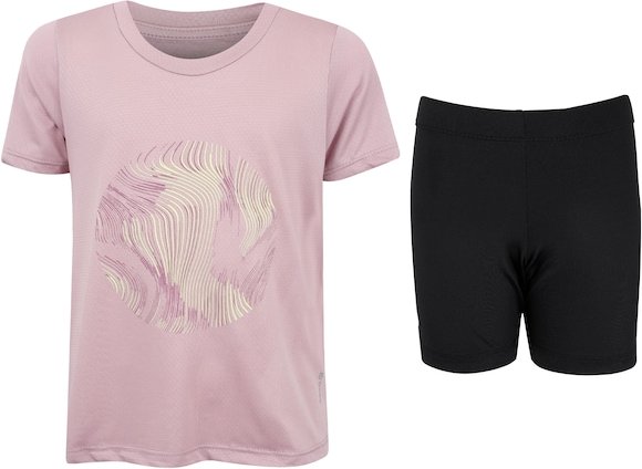 Imagem principal Conjunto Infantil Oxer Camiseta + Bermuda ROSA CLA/PRETO Oxer ROSA CLA/PRETO