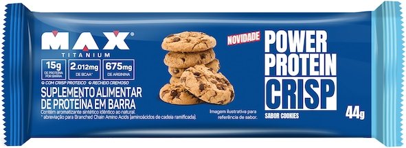 Imagem principal Barra de Proteína Max Titanium Max Power Crisp Cookies 45g NAO SE APLICA Max Titanium NAO SE APLICA