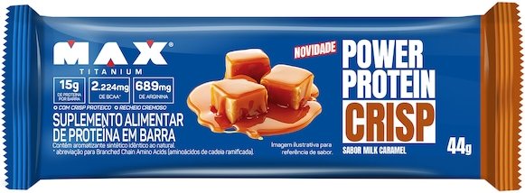 Imagem principal Barra de Proteína Power Protein Crisp Max Titanium Milk Caramel 60g CARAMELO Max Titanium CARAMELO
