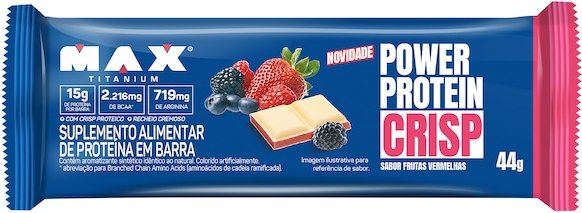 Imagem principal Barra de Proteína Power Protein Crisp Max Titanium Frutas Vermelhas 60g VERMELHO Max Titanium VERMELHO