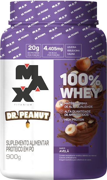 Whey Protein Dr. Peanut Max Titanium Avelã 900g