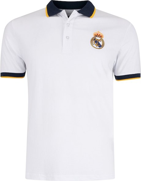 Imagem principal Camisa Polo Real Madrid Balboa Algodão Masculina BRANCO Balboa BRANCO