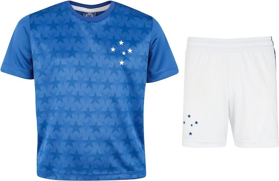 Kit de Uniforme do Cruzeiro Braziline Infantil Camiseta + Calção