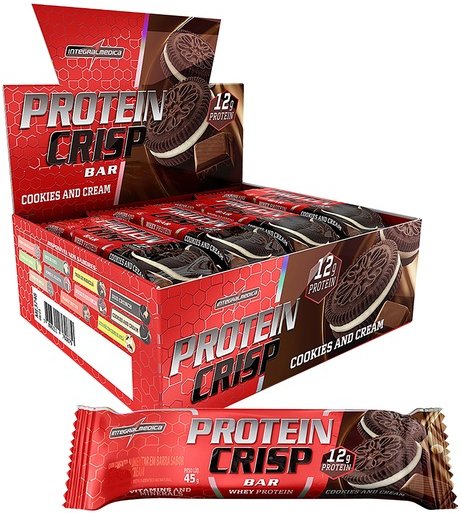 Imagem principal Caixa Barra de Proteína 45g Integralmédica Protein Crispbar Cookies e Cream - 12 Unidades NAO SE APLICA Integralmedica NAO SE APLICA