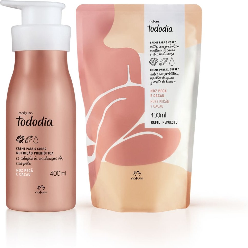 Imagem principal Kit Creme Desodorante Nutritivo para o Corpo Tododia Noz Pecã e Cacau com Refil Natura BR Natura BR