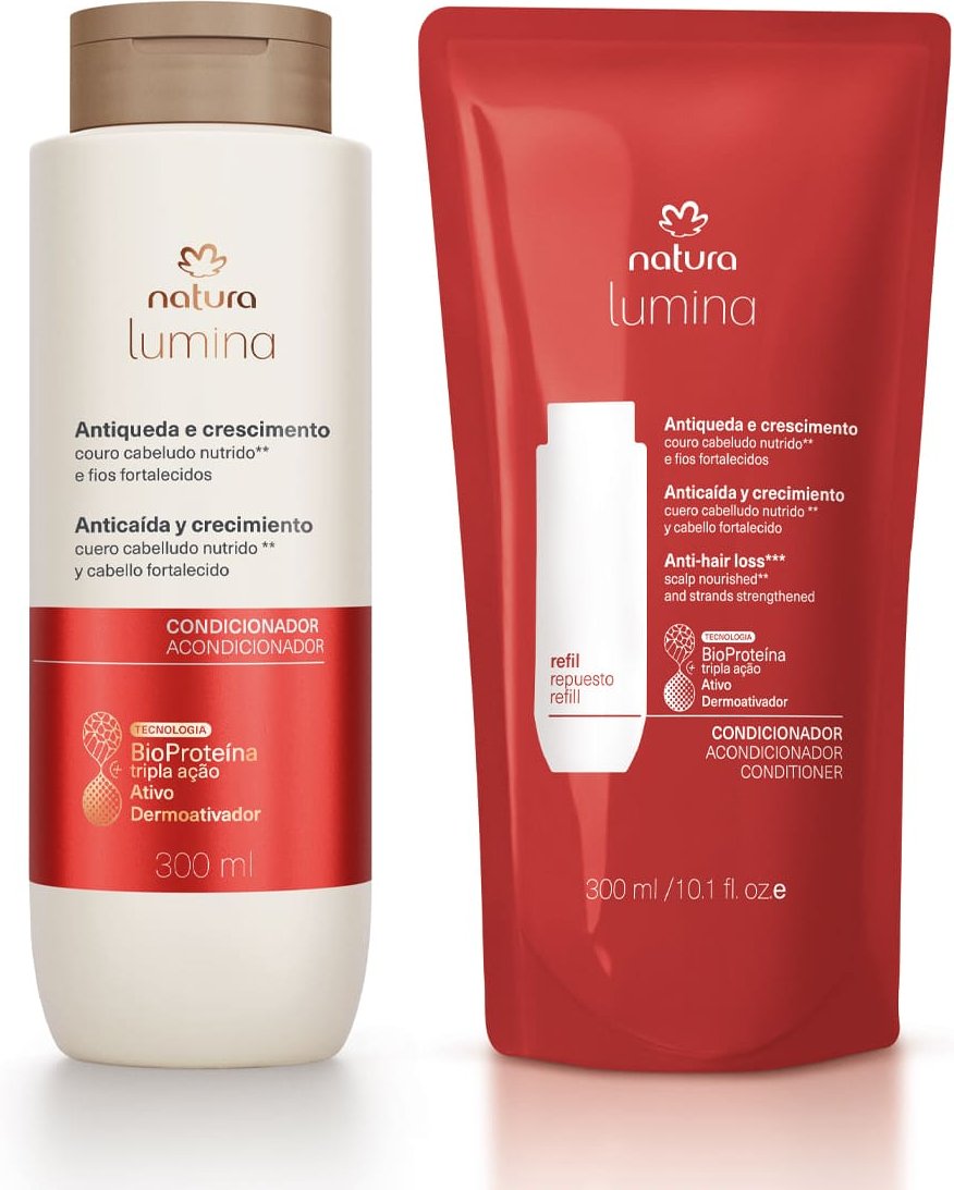 Imagem principal Kit Condicionador Fortificante Lumina Antiqueda e Crescimento com Refil (2 produtos) Natura BR Natura BR