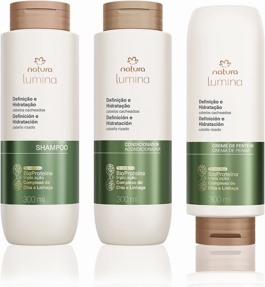 Imagem principal Kit Lumina Cacheados Shampoo, Condicionador e Creme para Pentear (3 produtos) Natura BR Natura BR