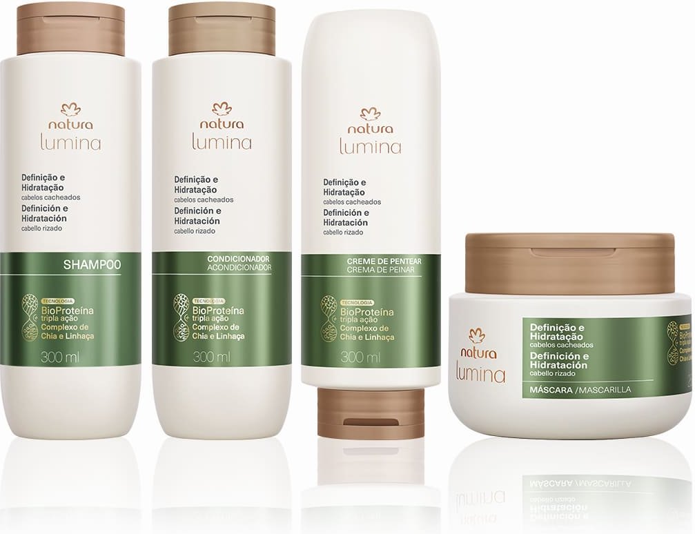 Imagem principal Kit Lumina Cacheados Shampoo, Condicionador, Máscara e Creme de Pentear (4 produtos) Natura BR Natura BR
