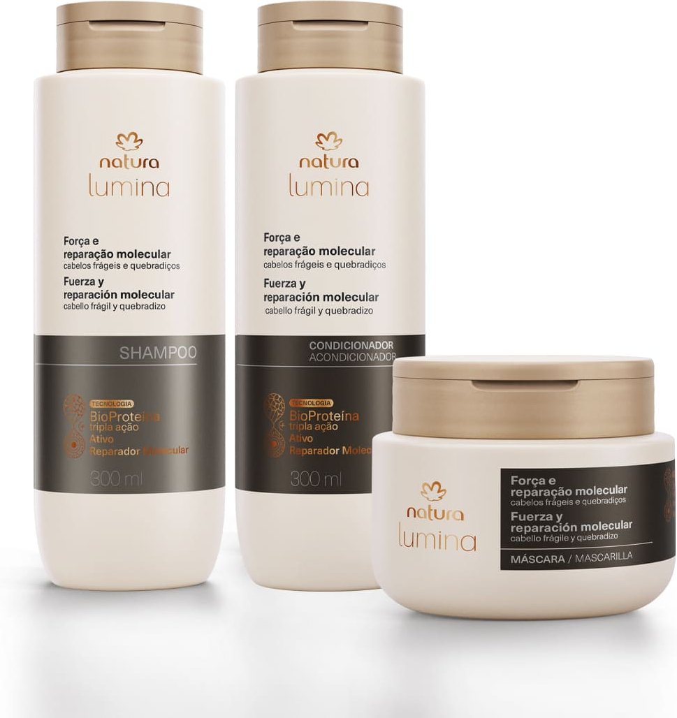 Imagem principal Kit Shampoo, Condicionador e Máscara Lumina Força e Reparação Molecular (3 produtos) Natura BR Natura BR