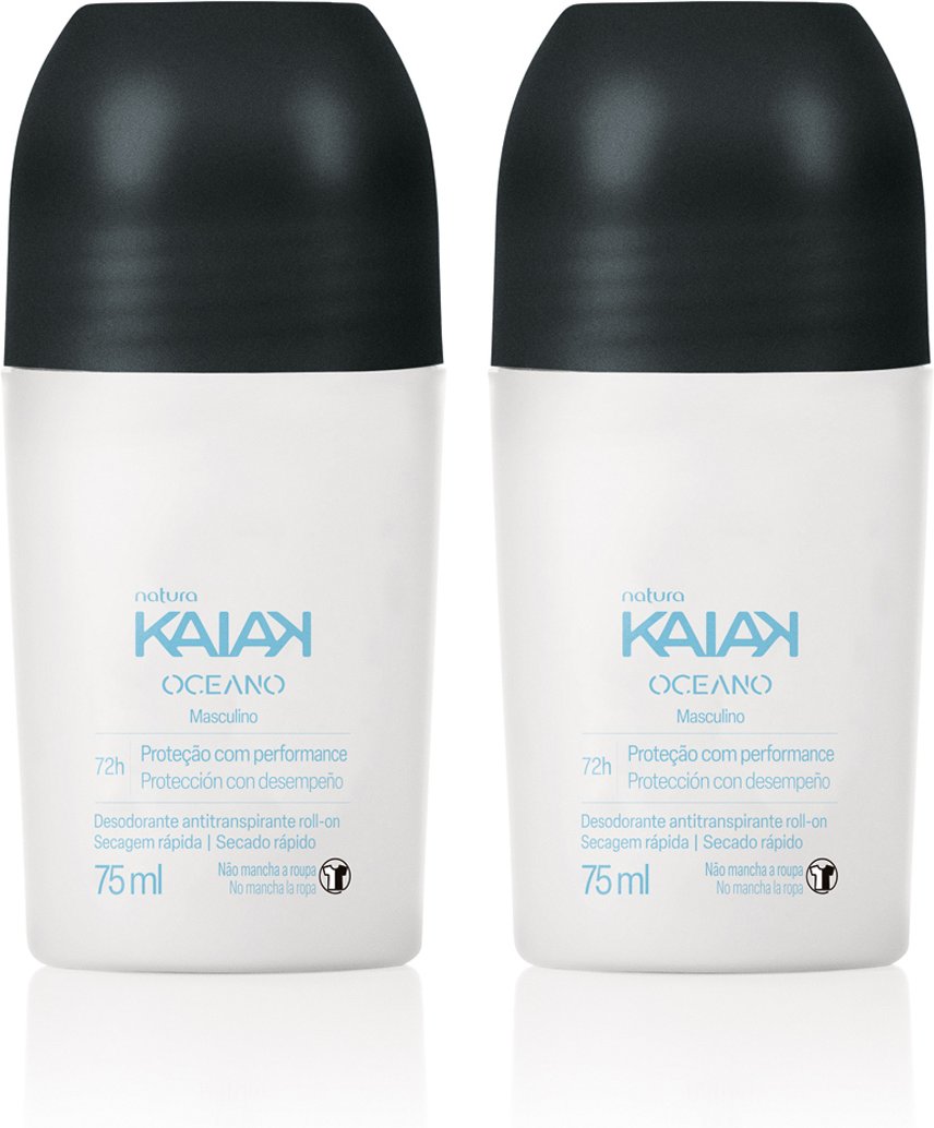 Imagem principal Kit Desodorante Antitranspirante Roll-on Kaiak Oceano Masculino (2 unidades) Natura BR Natura BR